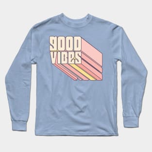 Good Vibes Retro Rainbow Block Long Sleeve T-Shirt